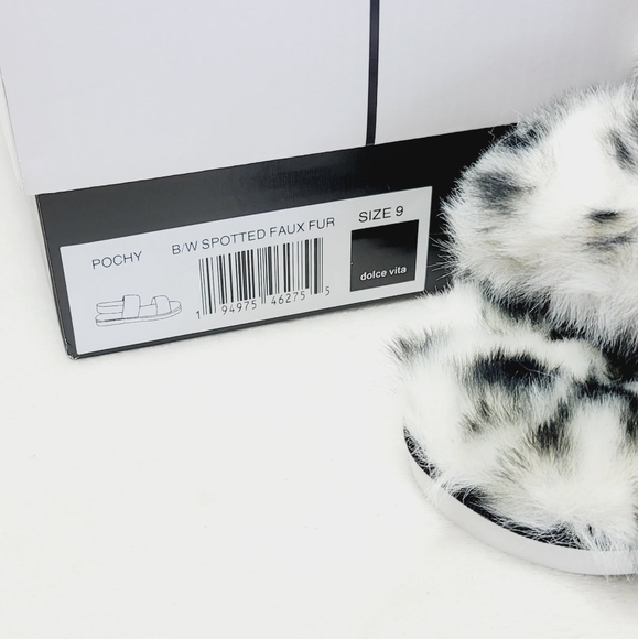 Dolce Vita Spotted Faux Fur Poochy Slingback Women's Slippers sz 9 - Picture 6 of 6